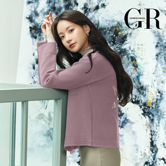 조르쥬 레쉬 후드 아트웍 니트 자켓