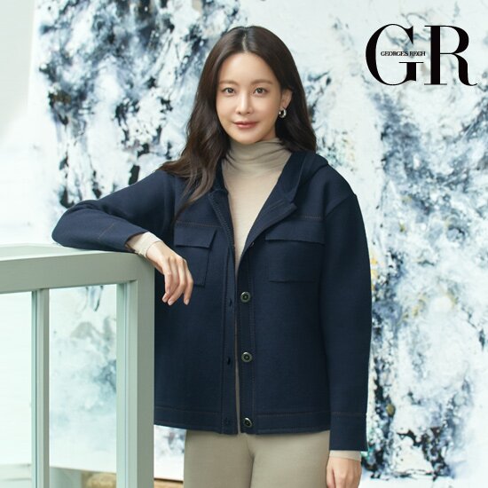 조르쥬 레쉬 후드 아트웍 니트 자켓