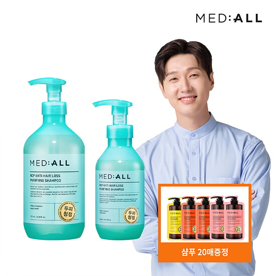 [메디올]● 탈모완화 퓨리파잉 샴푸 720ml+300ml+샴푸 20매(랜덤)