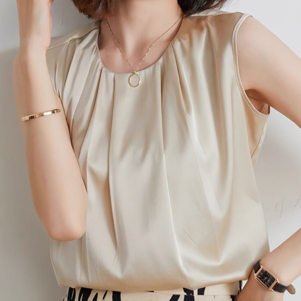 허그허그 허그허그 / 실키 새틴 민소매 탑 3color