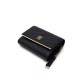 [닥스_핸드백](쇼핑백동봉) 블랙 칼라일 패턴 골드 DD 3단 반지갑 DCWA6E414