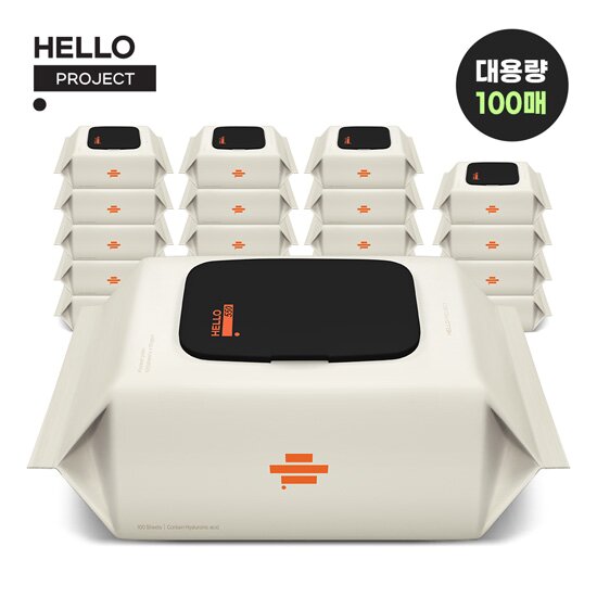 [베베숲 헬로프로젝트]헬로550 물티슈 100매 캡 20팩