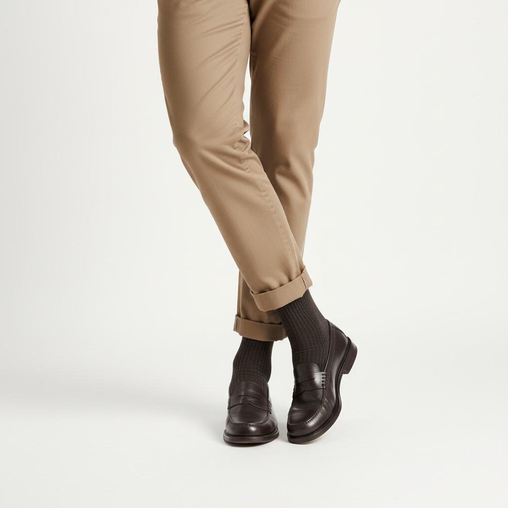 마가렛호웰 MARGARET HOWELL FULL RIB SOCK - DARK BROWN (MEAC0457S24EYY DKB) (풀 리브 삭스)