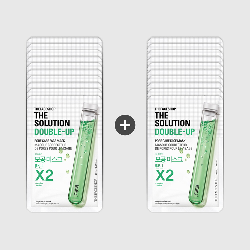 LG생활건강 더페이스샵 10+10 더페이스샵 더 솔루션 더블업 모공마스크시트