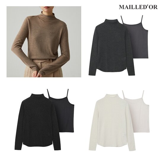 [홈쇼핑인기]마예도르 울메탈 시스루 풀오버+나시 SET