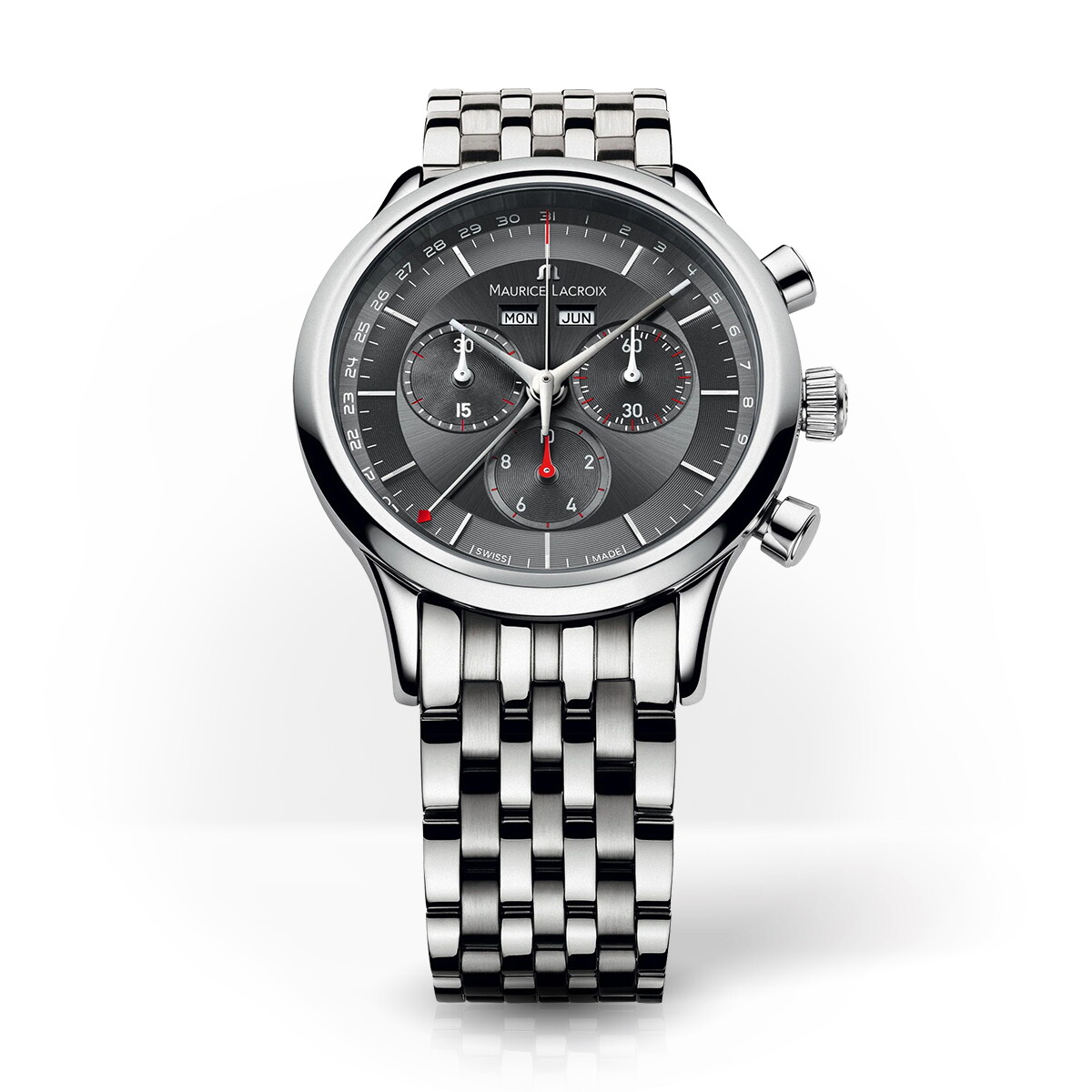 MAURICE LACROIX 모리스 라크로와 모리스라크로와 레 클라시크 크로노그래프 쿼츠 40mm 메탈밴드 LC1228-SS002-331-1