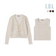 [LBL]26SS 린넨블렌디드 크로셰 가디건+니트 SET