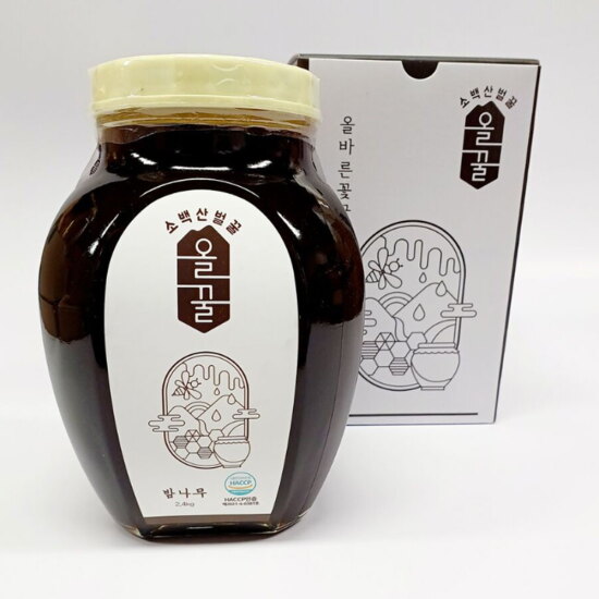 [알뜰총각][알뜰총각][2.4kg] 영주 산지직송 소백산올꿀 100% 천연 밤나무벌꿀 2.4kg