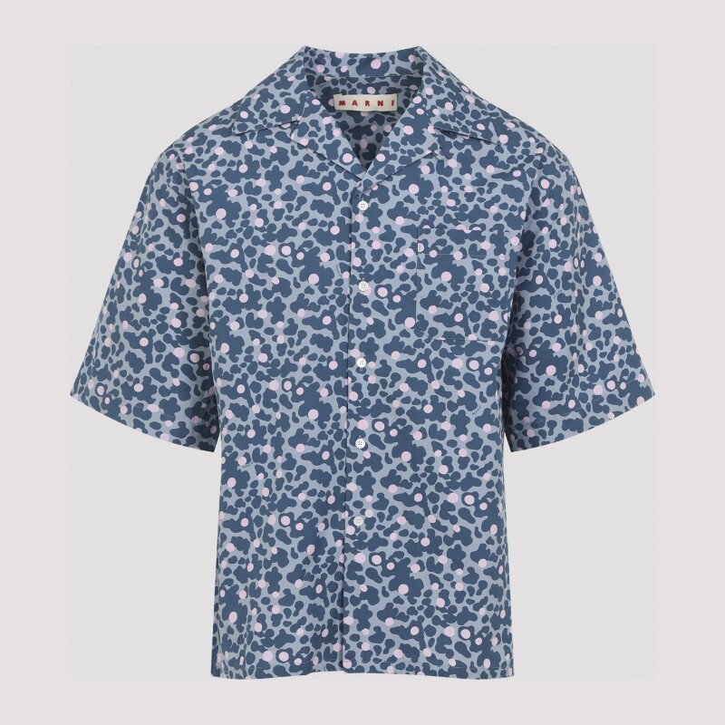 마르니 마르니 버튼 프론트 패턴 반팔 셔츠 CUMU0213A5 UTC576 VIB31