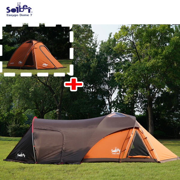 솔베이아웃도어 33주년 특가 코튼홈즈 이지고돔7 /사계절 대형 리빙쉘 거실형 감성 돔면텐트 대형 감성텐트 하계 동계용 사계절 캠핑면텐트 캠핑용품