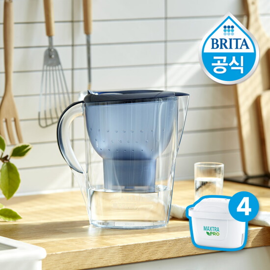[브리타][5% 비밀쿠폰] 브리타 정수기 마렐라 XL 3.5L 블루+총필터 4입