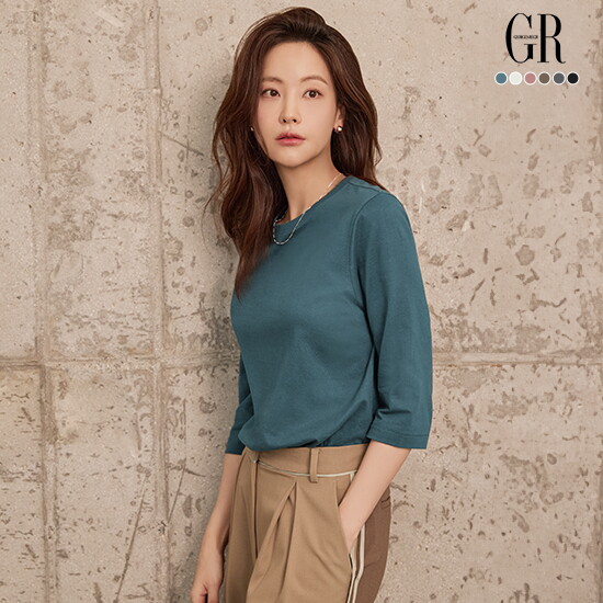 [조르쥬 레쉬](26SS) 퓨어코튼100 7부 티블라우스 6종