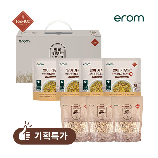 [이롬]★엘라이브 단독 특가★ 이롬 발아 카무트® 브랜드 밀 3봉+카무트 곤약밥 4봉 [원산지:상세설명참조]