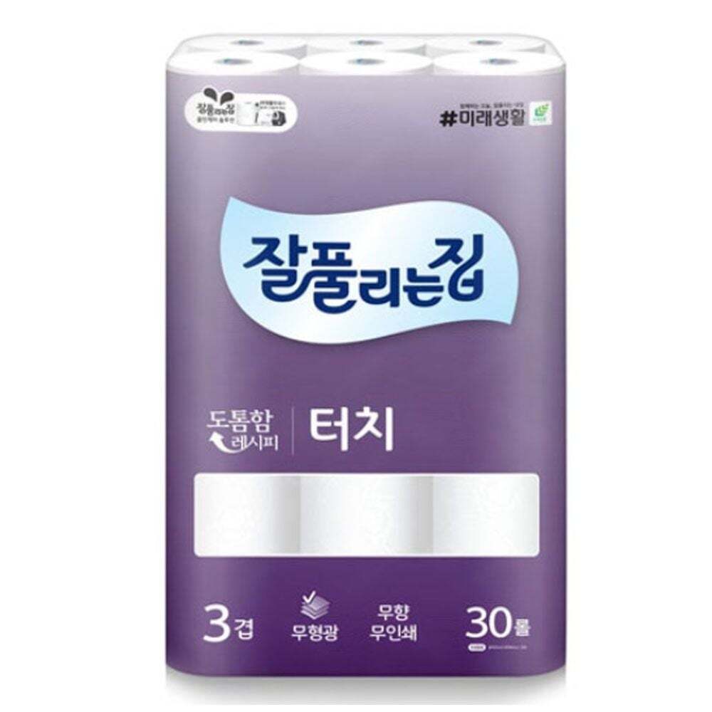 (주)미래생활 친절한탄씨 잘풀리는집 깨끗한3겹 터치30롤 가정용 업소용 화장지