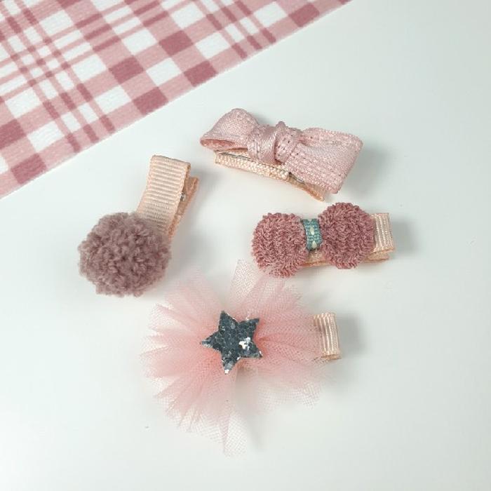 셀러허브쥬얼리 총16종류 미니머리핀 이거찜 꽃머리핀 국내가 여학생머리핀 4종세트 머리삔 리본핀 머리악세사