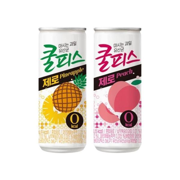 셀러허브 식품 [하프클럽/기타]동원 쿨피스 제로 230ml 2종 / 파인애플 15개   복숭아 15개 / 총 30개