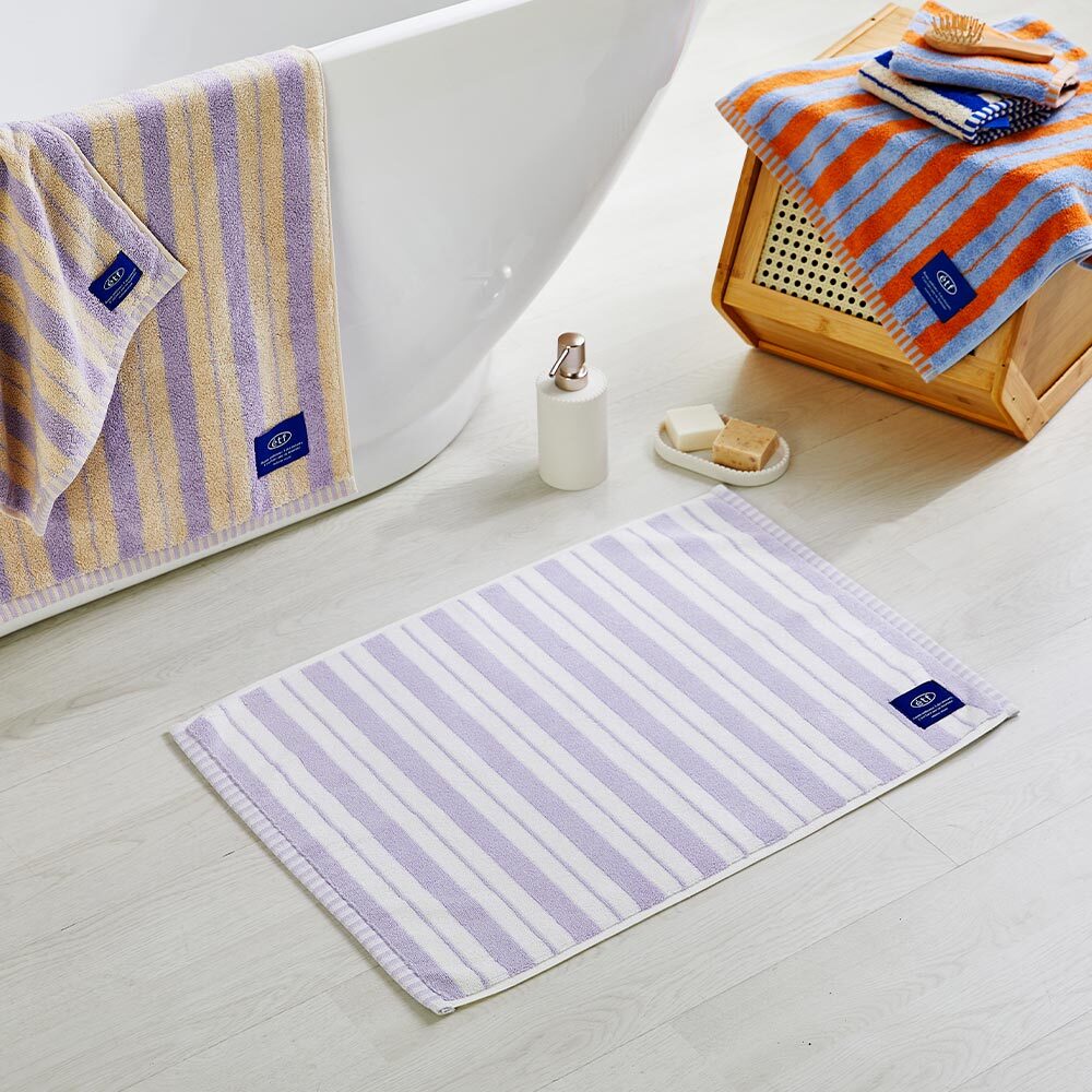 상세참조 모던하우스(아울렛) ETF 더블 스트라이프 타월발매트 LAVENDER 45X65cm _NANTONG_BG2025039