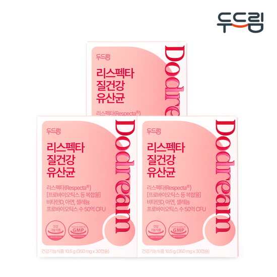 [두드림][두드림] 리스펙타 질 건강 생유산균 30캡슐 X 3박스 (3개월분)