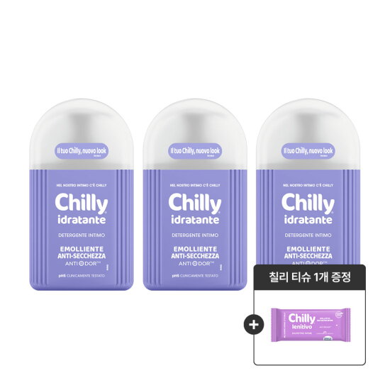 [칠리]칠리 Chilly 여성청결제 이드라단테 200ml, 3개(+티슈증정)