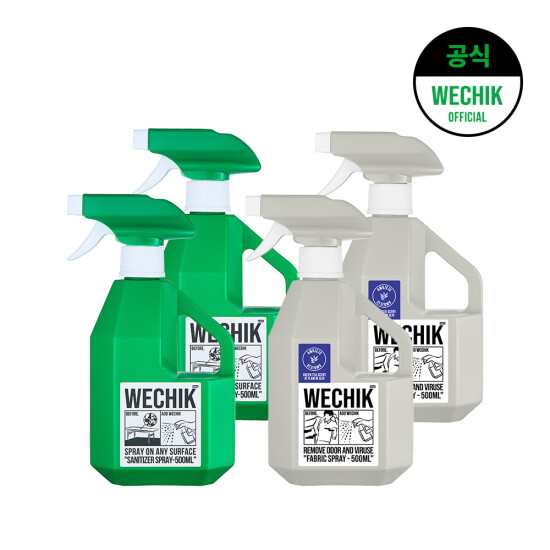 [위칙]섬유탈취제 500ml 2개 + 멀티 소독스프레이 500ml 2개