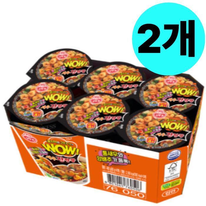 오뚜기 셀러허브 식품 오뚜기 WOW 와우 새우진짬뽕 작은 소 컵라면 6개입 X2