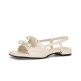 [포멜카멜레][포멜카멜레] 쁘띠보우 플랫샌달 CREAM 2cm