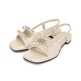 [포멜카멜레][포멜카멜레] 쁘띠보우 플랫샌달 CREAM 2cm