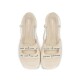 [포멜카멜레][포멜카멜레] 쁘띠보우 플랫샌달 CREAM 2cm