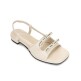 [포멜카멜레][포멜카멜레] 쁘띠보우 플랫샌달 CREAM 2cm