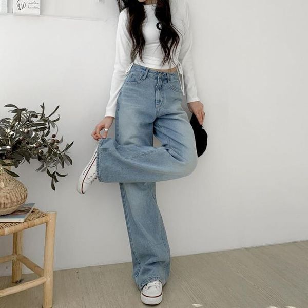 셀러허브(하프클럽) [하프클럽/셀러허브_여성트랜드패션]여자 보이핏 젠더리스룩 라이트블루 데님팬츠