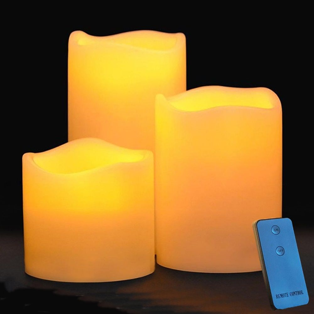 석진케이 전자양초 리모컨 LED양초무드등 3P세트 LED촛불 스마트램프