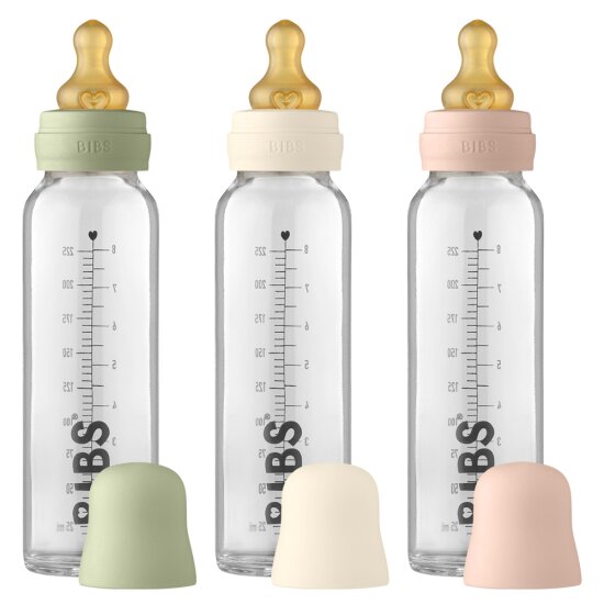 BIBS 빕스 천연고무 유리젖병 컴플리트 세트 225ml