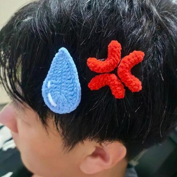 셀러허브(하프클럽) [하프클럽/셀러허브_여성트랜드패션]액세서리 집게핀 헤어핀 헤어 머리핀 집게삔 빠직 미니 빡침 삐질 땀방울 머리 머리핀 예쁜