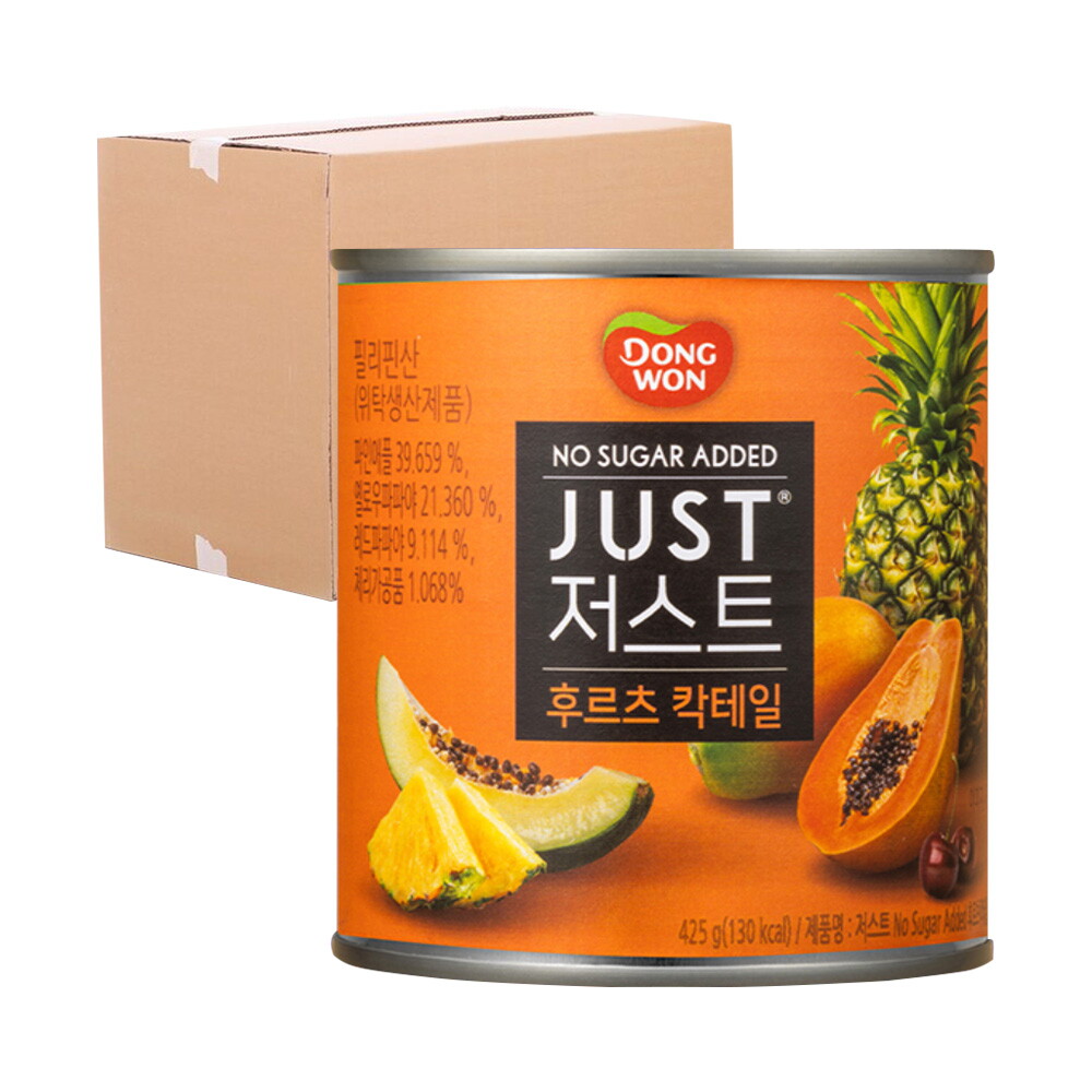 기타브랜드 [박스] 동원 저스트 노슈가 후르츠 칵테일 425g 24입