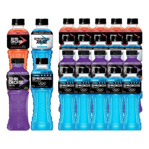 코카콜라 [코카콜라]파워에이드 600ml 4종 혼합 마운틴 퍼플 제로 스칼렛 총20개 (18264798)