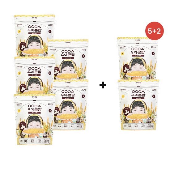 [우아][우아]콘팝 옥수수맛 40g x 5 + 2(본품증정// 총 7개)