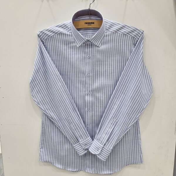 레노마셔츠(아울렛) [레노마셔츠]슬럽 스트라이프 일반핏 긴소매RNSSGP037BU_GN