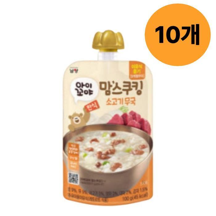 셀러허브 식품 아이꼬야 맘스쿠킹 이유식 소고기무국 100g 10입
