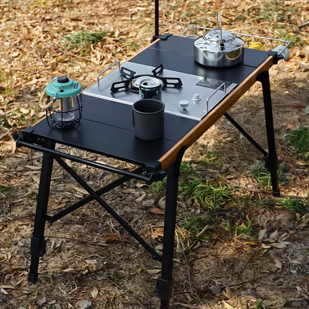 오너클랜 아지트 폴딩 IGT 테이블 캠핑 식탁 3 유닛 우드 블랙