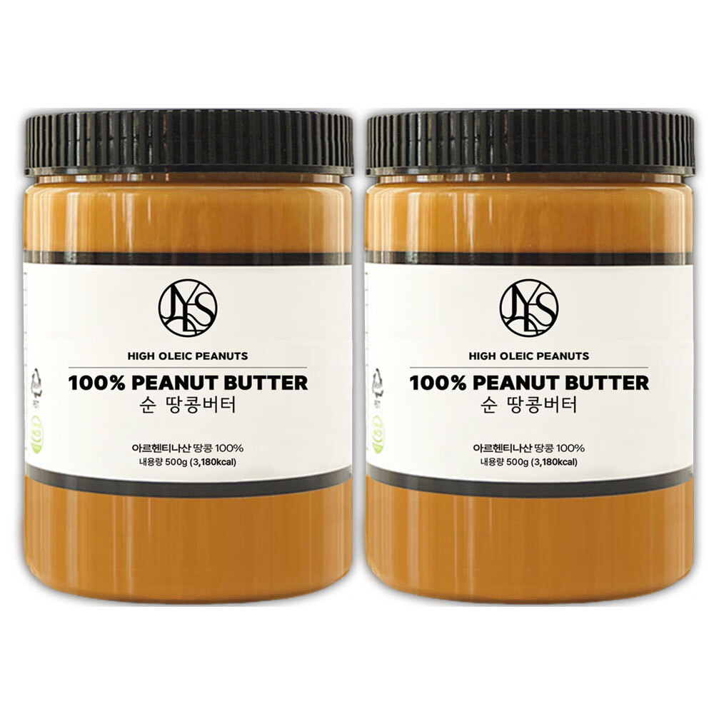 야스티 야스티 순 땅콩버터 100% 무첨가 500g x 2개