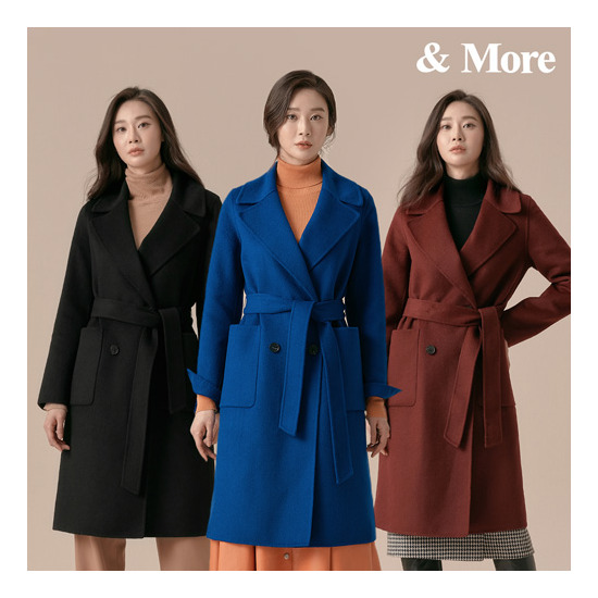 (앤모어) 울 블렌딩 핸드메이드 더블 롱코트