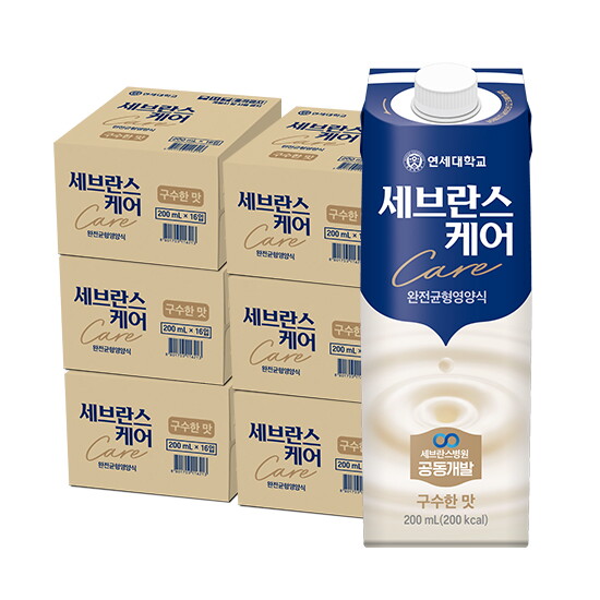 [연세대학교연세우유]○[직]더블 세브란스케어 구수한 맛 6박스 96팩 (1박스: 200ML x16팩) 