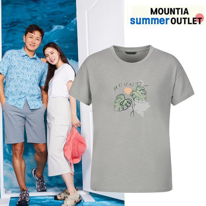 마운티아 [마운티아] 여성 타라그티셔츠R//땀이 나도 들러붙지 않는 흡한속건 슬럽 소재의 라운드 티셔츠