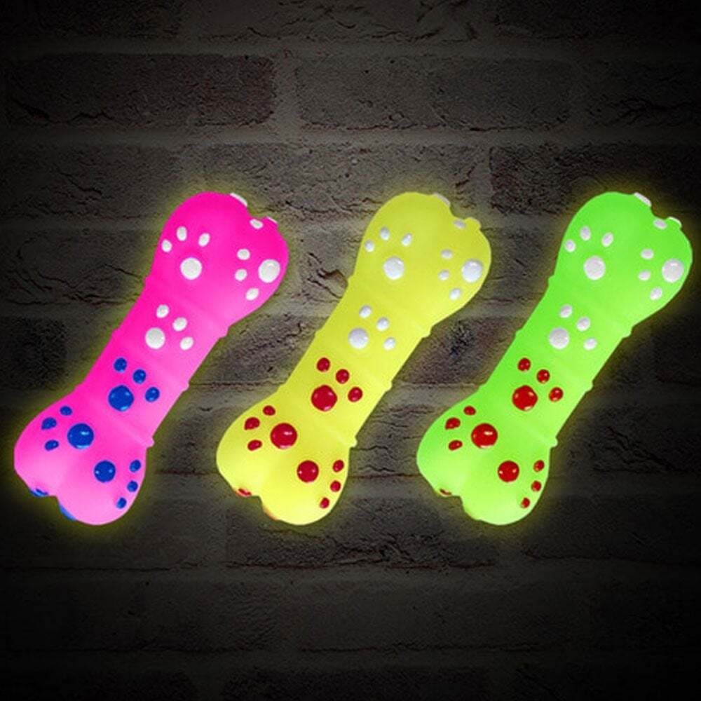 친절한탄씨 (5개묶음) 강아지 자체발광 야광 파우 본 장난감 토이 랜덤 X3개