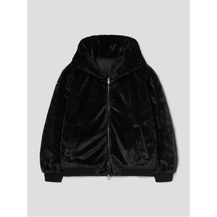 에잇세컨즈 [에잇세컨즈] 리버시블 라이트패디드 페이크퍼 후드 블루종  블랙 (225Y3VEQ15)