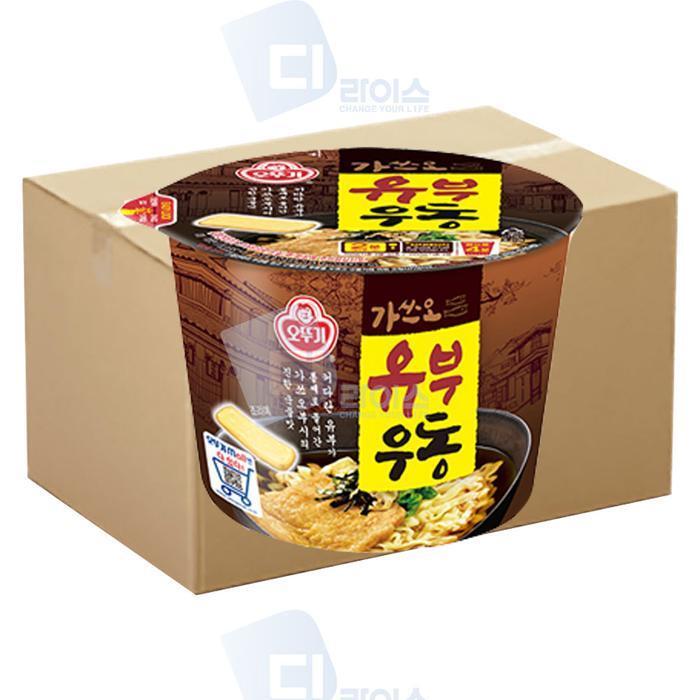 셀러허브 식품 오뚜기 가쓰오 유부우동 100g 12개 우동면 큰컵 컵라면 간식 캠핑라면 해장 탕비실 사무실 간편식 식사대용