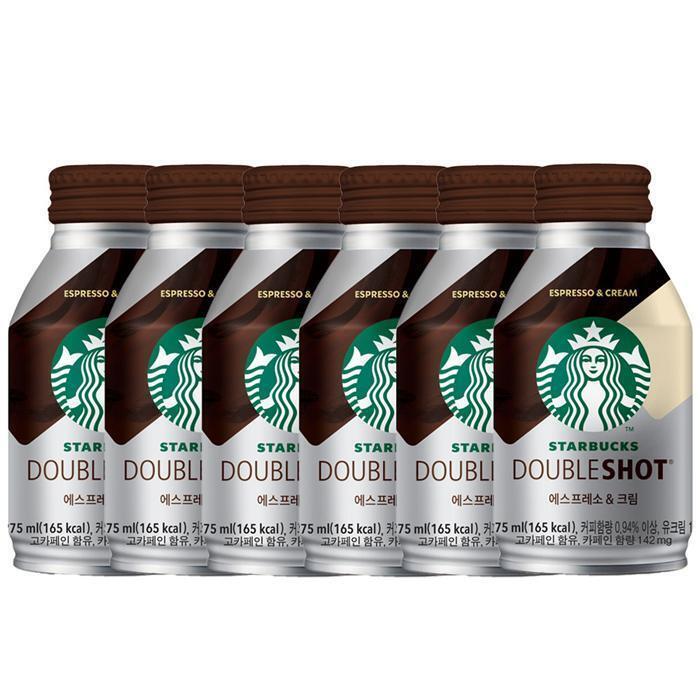 스타벅스 [스타벅스]스벅 더블샷 에스프레소앤크림 275mlX 6캔 라떼 커피음료 (34212220)