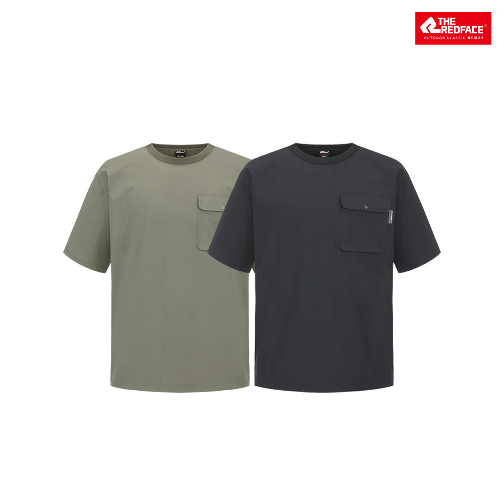 레드페이스 (패플) [레드페이스][레드페이스 본사] 포켓우븐라운드하프티셔츠 REWMTSMBE616