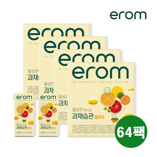 [이롬] 이롬 황성주박사의 과채습관 옐로우 64팩(190ml*16팩*4박스)