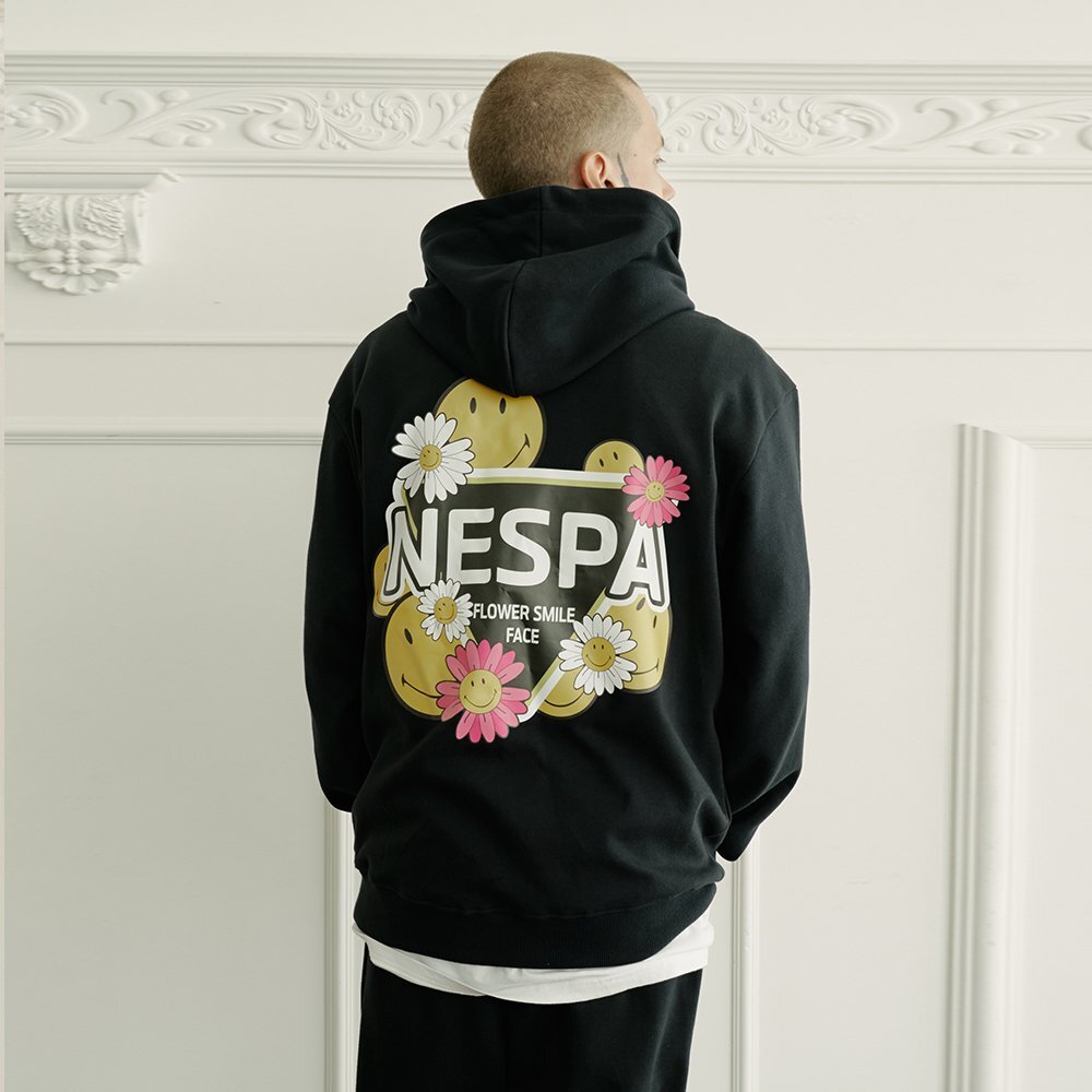 네스파(남성) [네스파][당일발송/타임특가] 빅삼각스마일 오버핏 후드티 후드 티셔츠 커플 빅사이즈 남녀공용 SID_0027 (6Color)